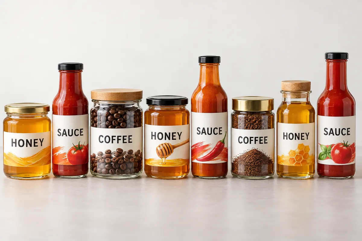 Tem nhãn decal dán trên chai lọ thực phẩm
