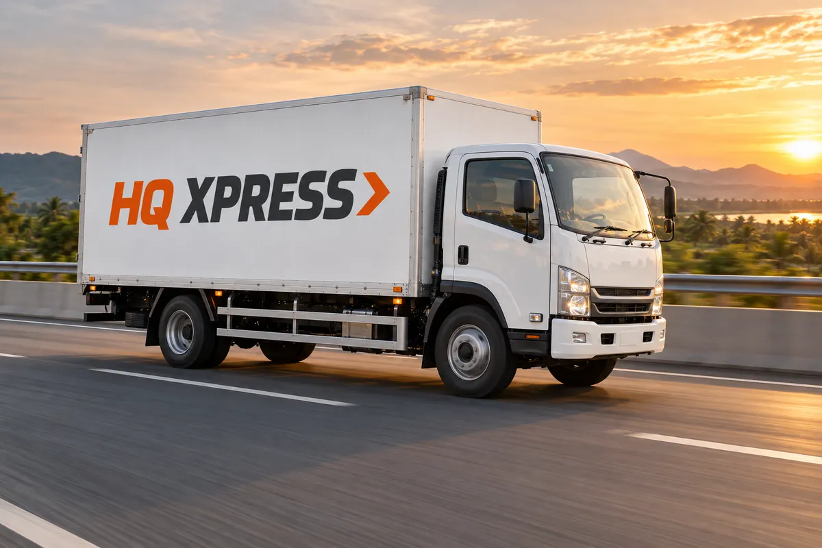 Xe tải HQ Xpress chạy trên cao tốc