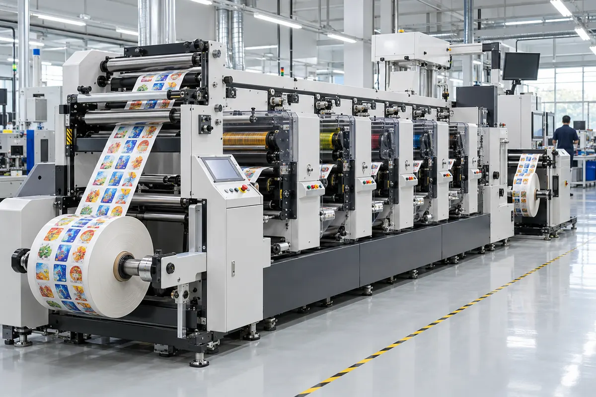 Máy in tem nhãn flexo tại xưởng in nhãn mác Hưng Yên